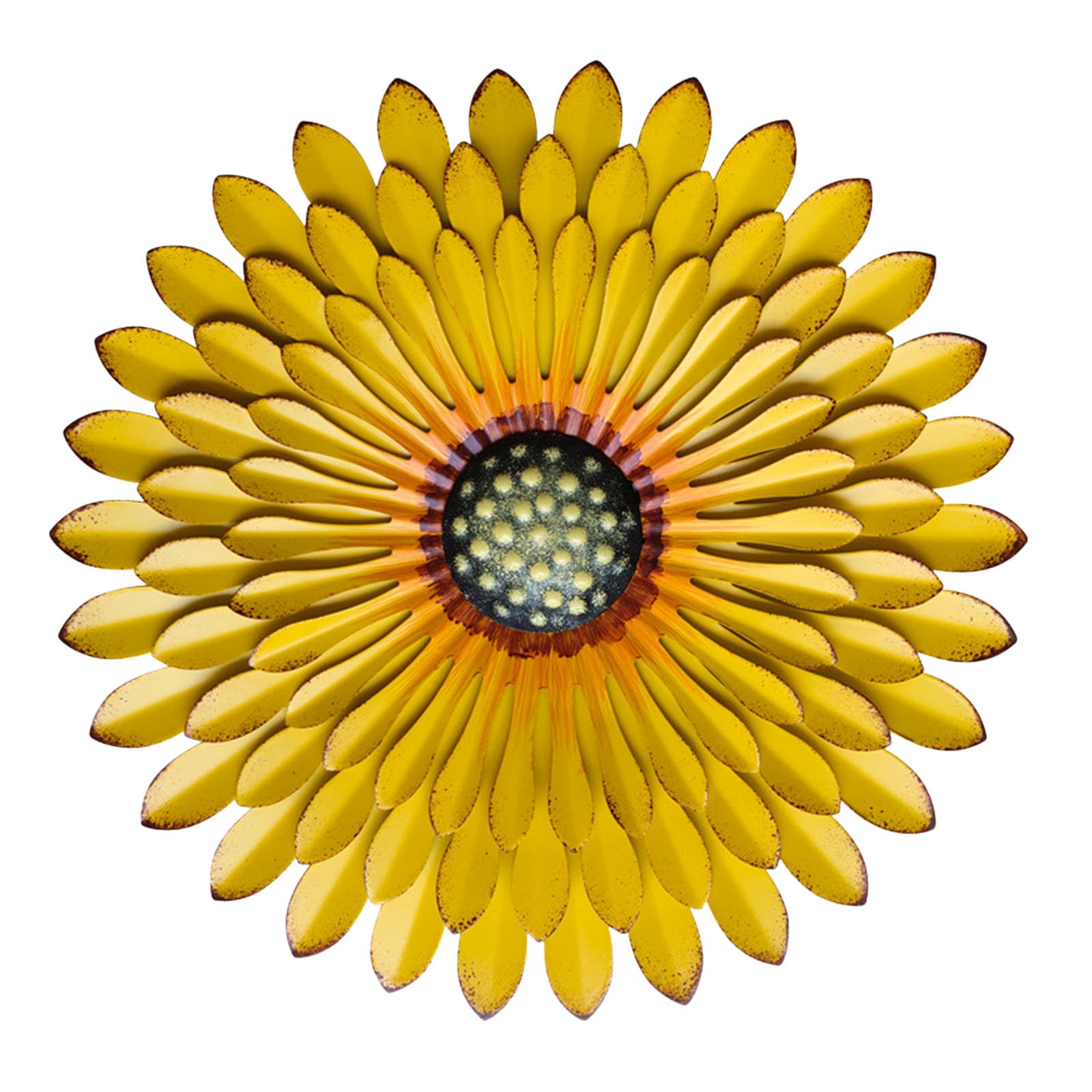 AHYS Metal Flowers Wall Decor Indoor Outdoor Metal Wall Art for Farmhouse Home Living Room Bedroom Bathroom Garden Decor – Yellow