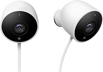 Google Nest Cam Outdoor Smart Security Camera, Twin Pack, White
