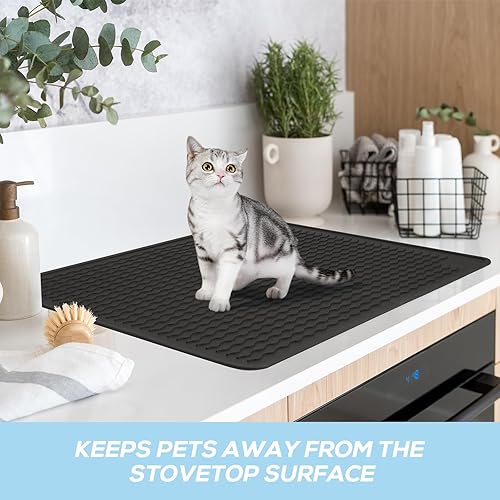 Miniatura 6 de FIREPAW Cubierta superior de silicona para estufa, protector de estufa superior de vidrio para estufa eléctrica, alfombrilla de silicona extra