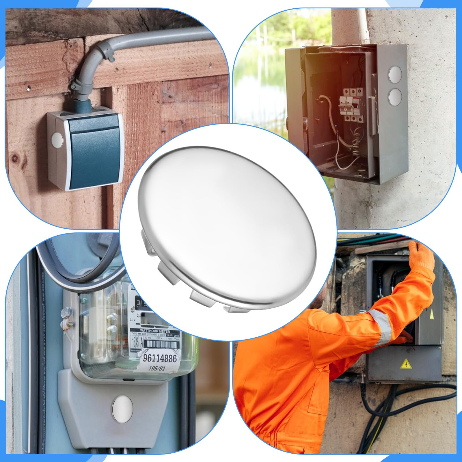 20 Pcs 1/2 Inch Knockout Plugs - Stainless Steel Electrical Box Seals For Unused Outlet Openings