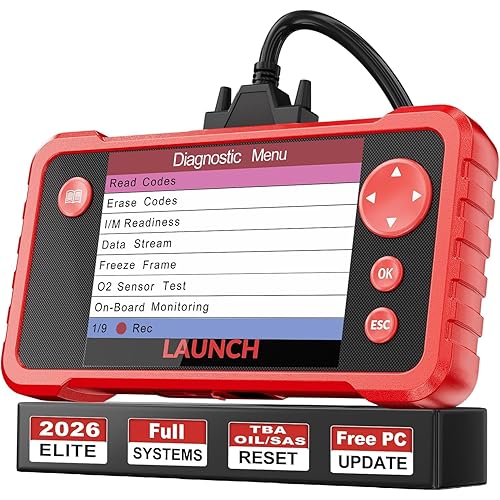 LAUNCH CRP123 V2.0 Plus [2026 New Model] All System Scan Tool with 3 Reset Oil Service/Throttle Relearn/SAS Reset,OBD2 Scanner Diagnostic Tool,Lifetime Free Update