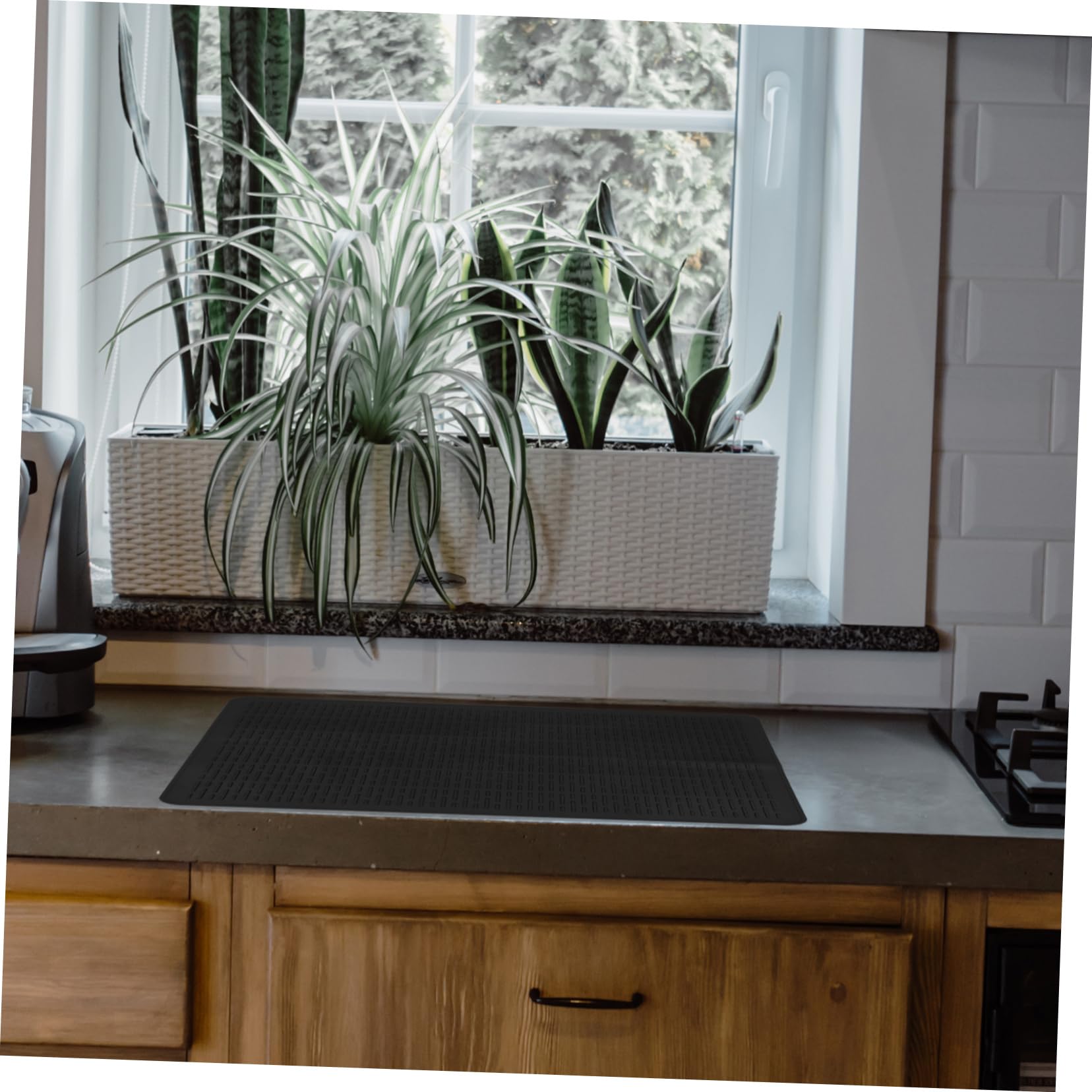 Tapete de Silicona para Cocina de Inducción 20x28 Pulgadas | Negro, Uso Doméstico, Resistente Temperatura E, Fácil de Limpiar y Guardar