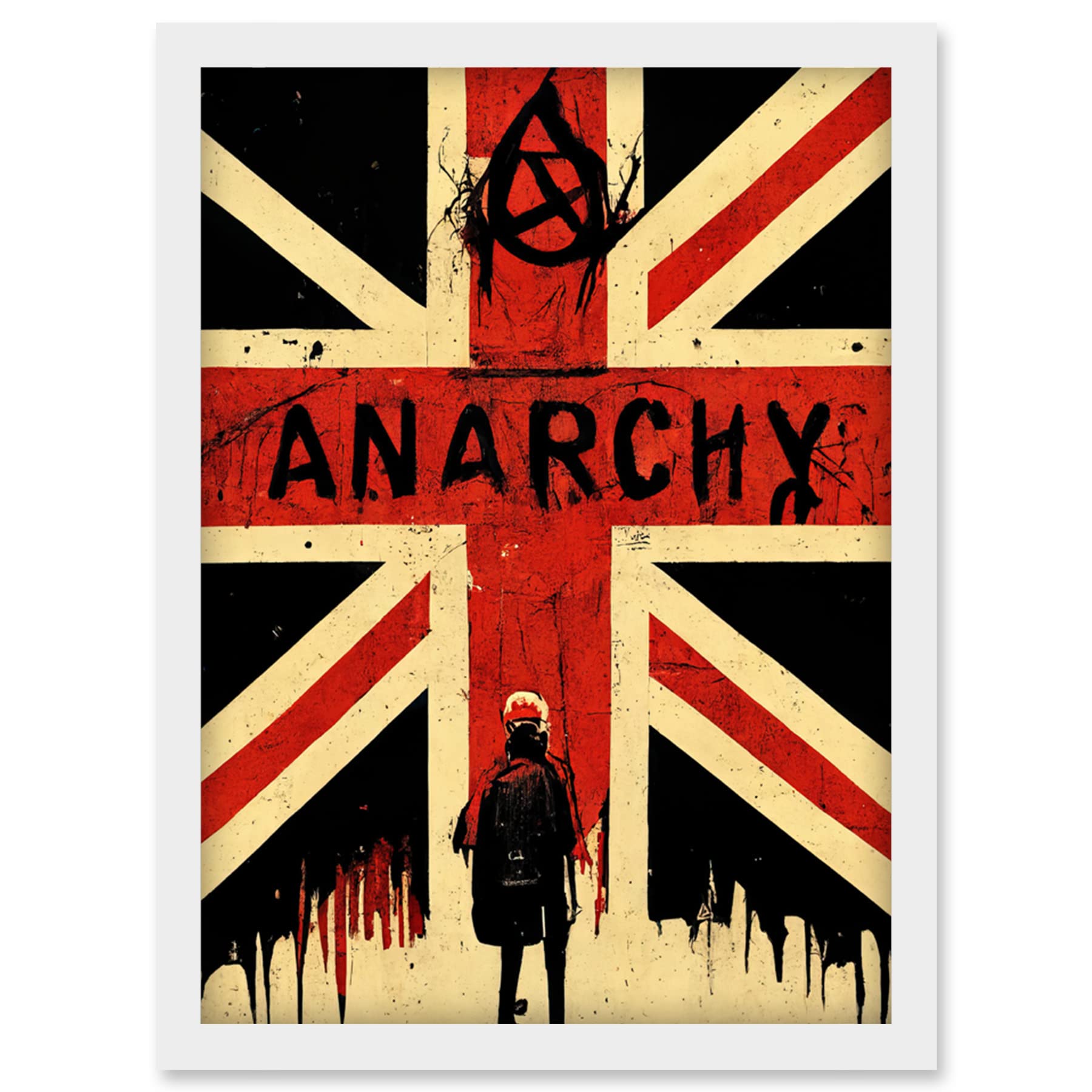 Civil Unrest Punk Rioting UK Houses Parliament Framed Wall Art Print - Artery8 - A4
