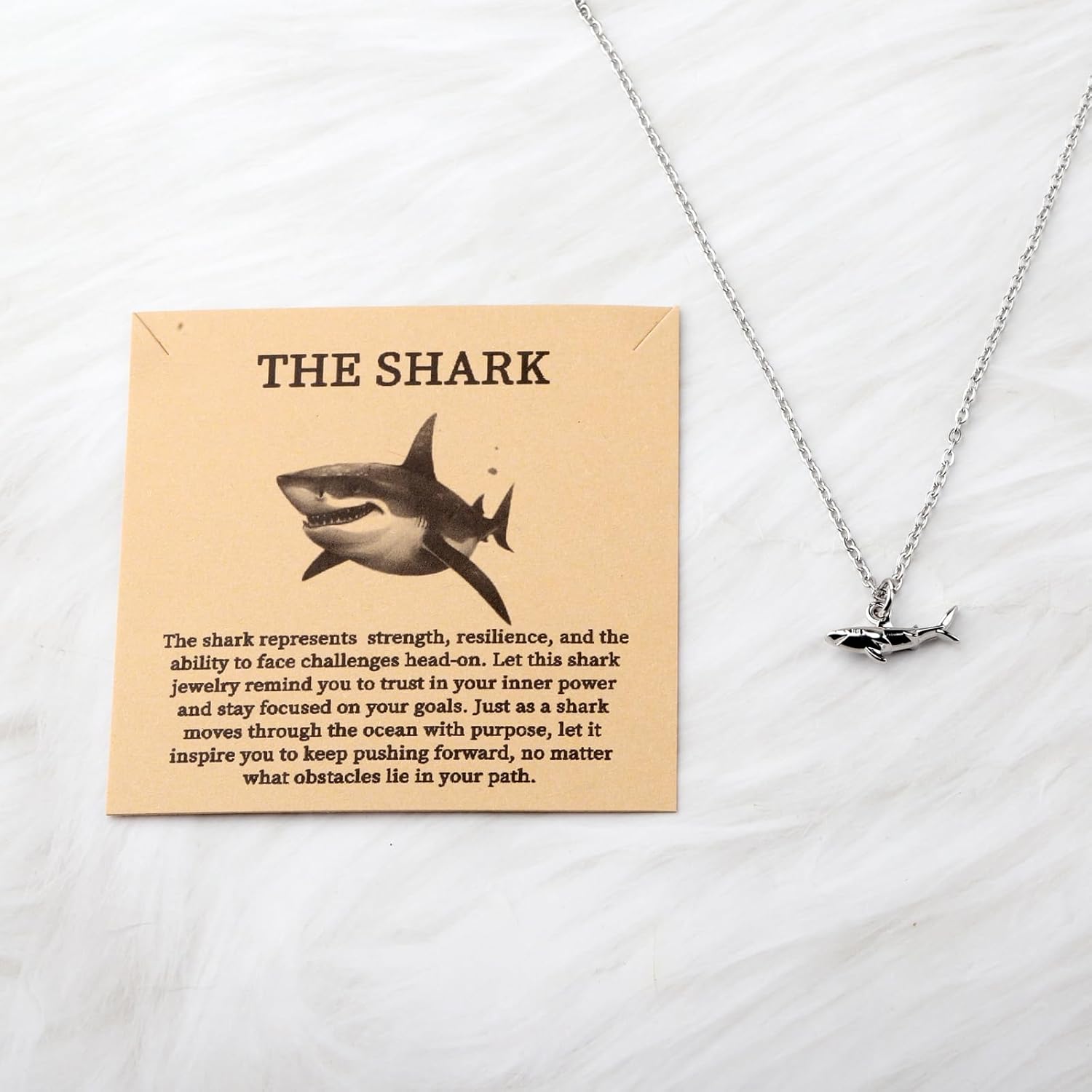 BLEOUK Shark Pendant Necklace Jewelry Themed Gifts Shark Encourage Present Friendship Gift Ocean Animals Present - Image 2