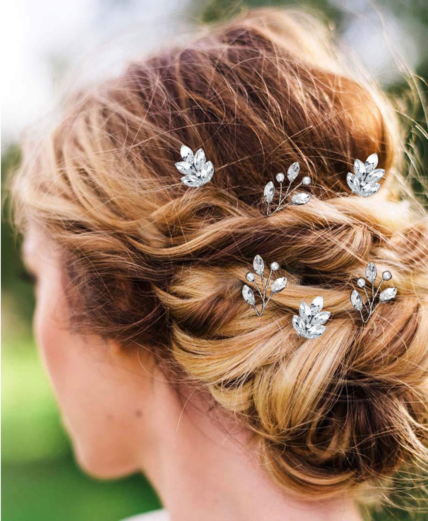 9 Stück Hochzeit Haarnadeln für Braut Silber Strass Haarnadeln Hochzeit Haarschmuck für Bräute Brautjungfern Frauen Mädchen