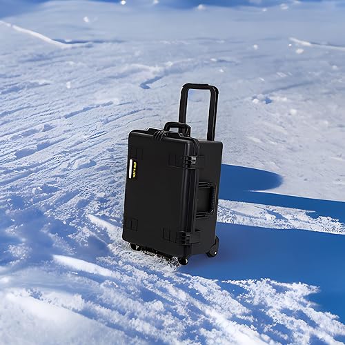 Miniatura 6 de MEIJIA Funda portátil para cámara compacta y rígida para todo tipo de clima, resistente al agua, con espuma de ajuste personalizable, mango de