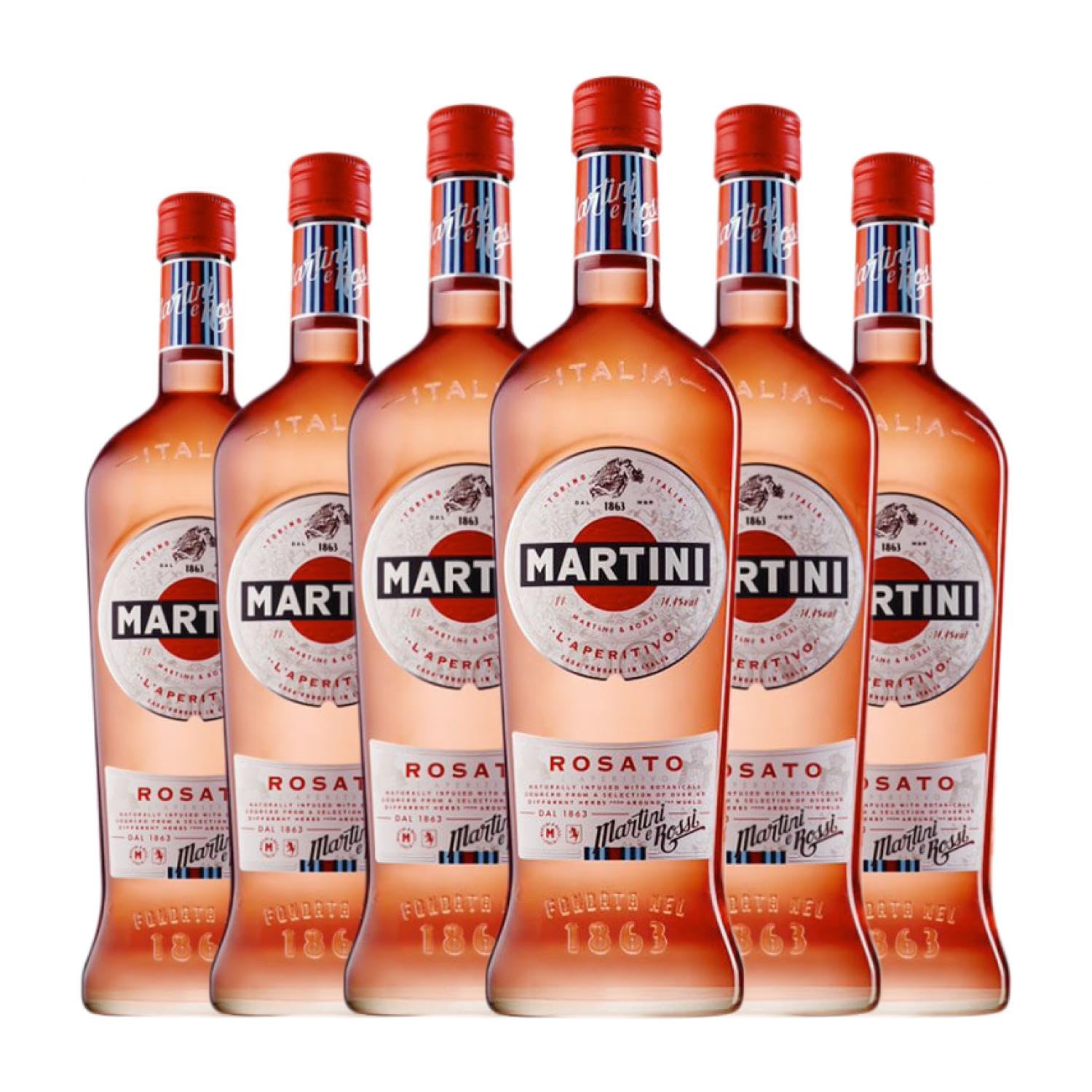 Vermut Martini Rosato Botella Misil 1 L (Caja de 6 Botella Misil de 1 L)