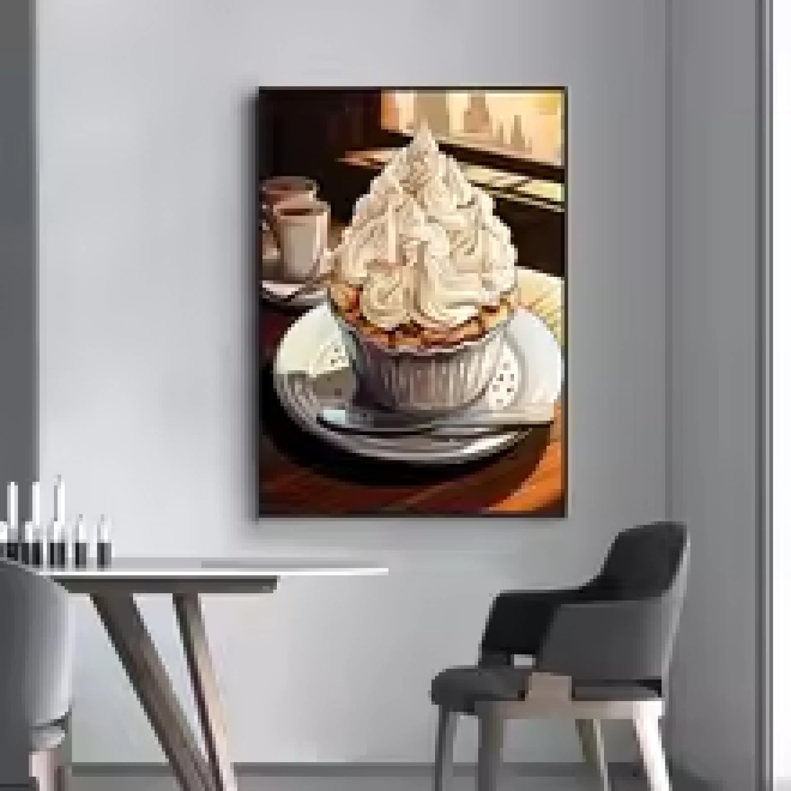 Affiche tarte et glace pour déco murale cuisine moderne grand format