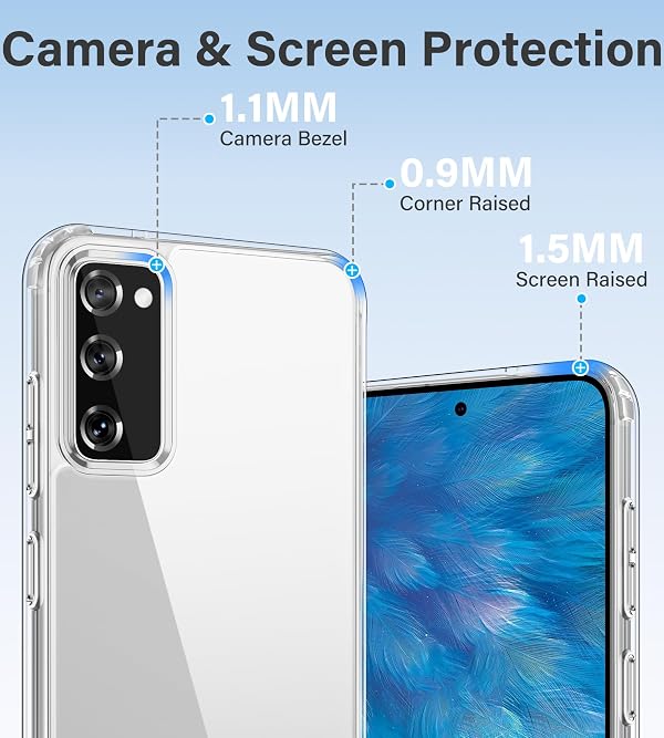 Vakoo Case for Samsung Galaxy S20 FE 5G | Clear Anti-Yellowing, Hard Back, Military-Grade Drop Protection, Supports Wireless Charging - Transparent by Vakoo - Used condition - Image 5