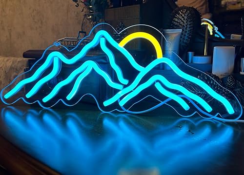 Miniatura 6 de Letreros de neón ondulados, luces nocturnas LED azules con interruptor regulable para decoración de pared de niños, alimentado por USB, para sala de