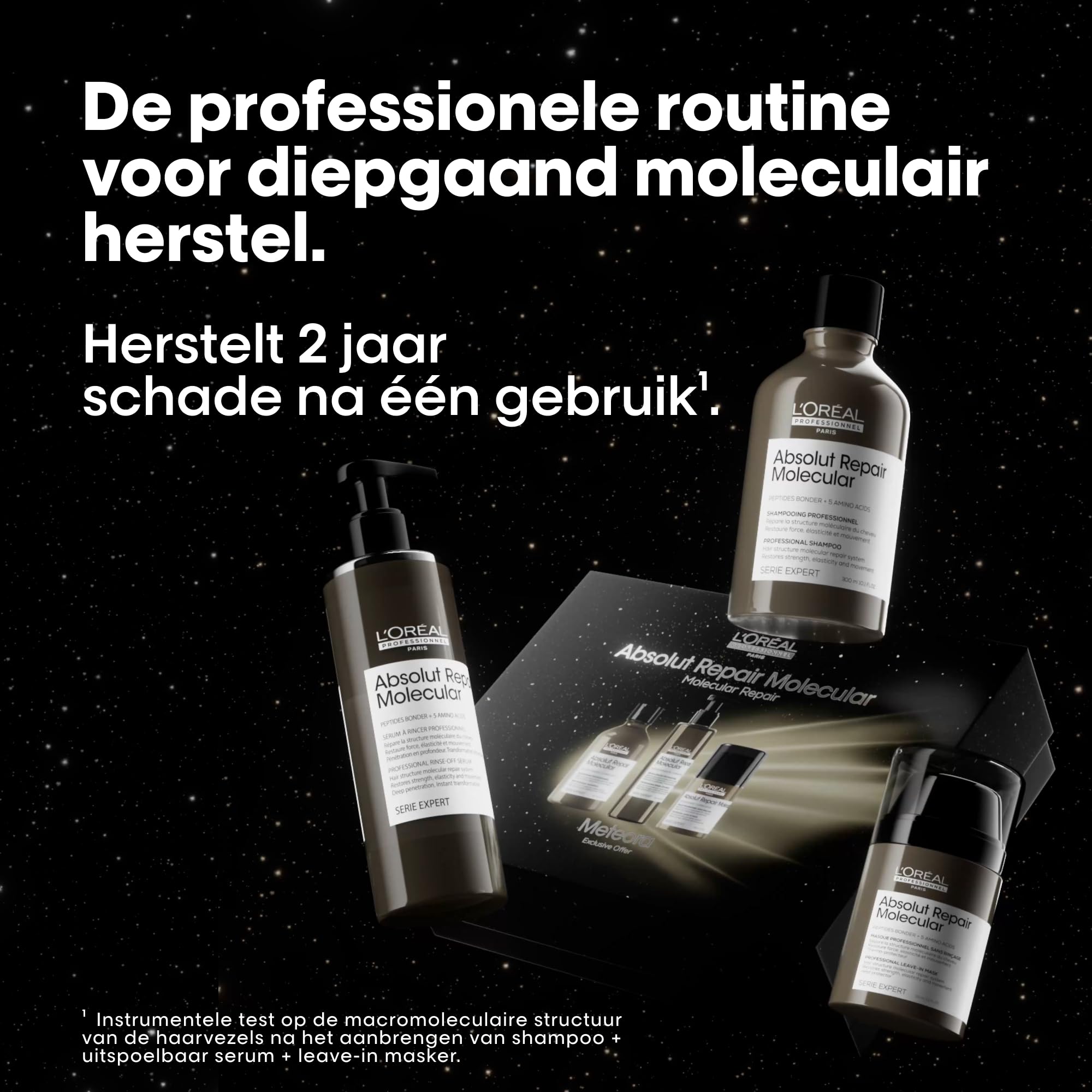 L'Oréal Professionnel zestaw z szamponem, serum Rinse-Off i Leave-In, zestaw prezentowy Meteora, z wiązaniami peptydowymi i 5 aminokwasami, do włosów mocno uszkodzonych strukturą, seria Expert