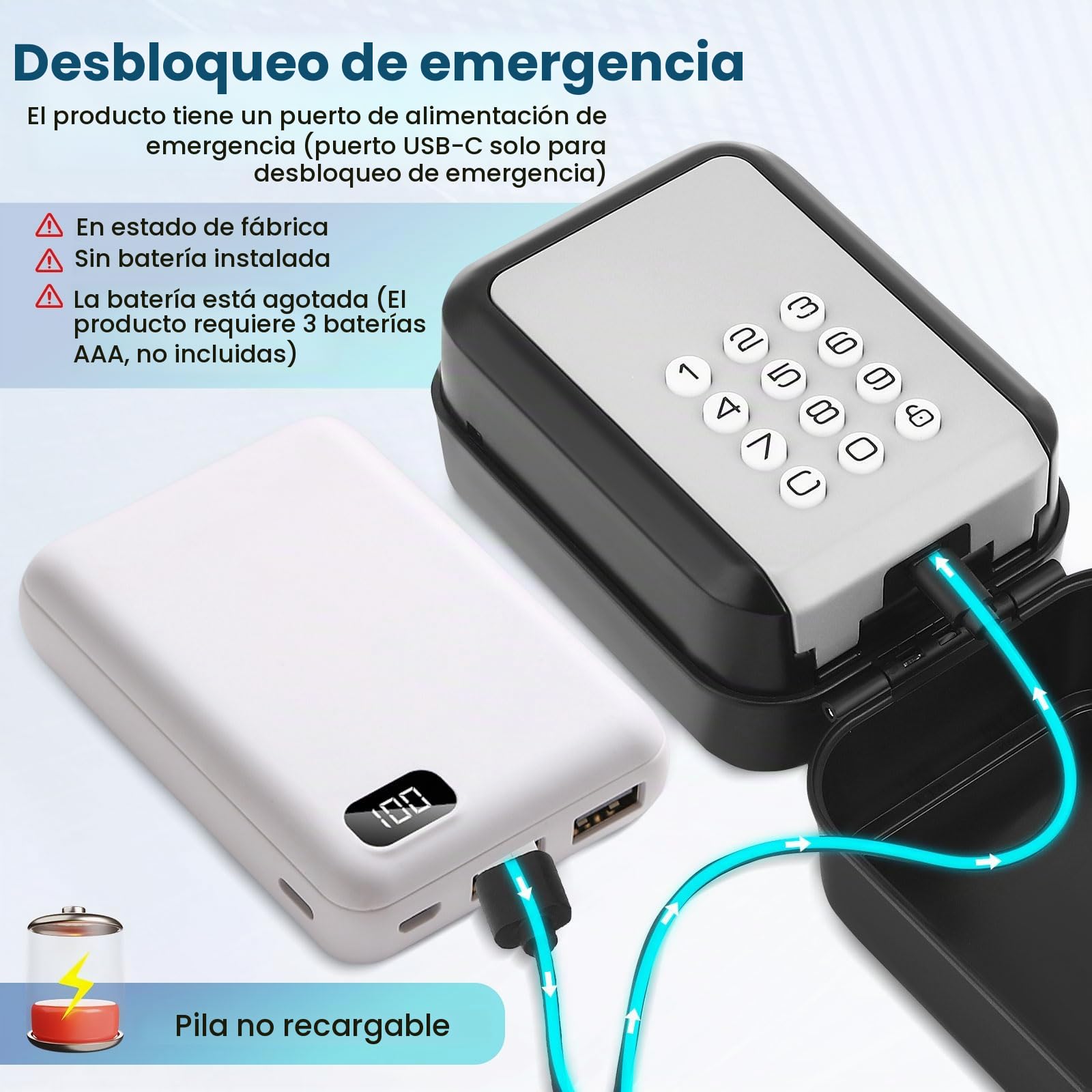 Caja de Seguridad para Llaves con código numérico, caja para llaves inteligente Bluetooth montada en la pared, impermeable Grande Cajetin Llaves,Caja Fuerte para Llaves para casa,garaje,apartamento