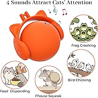 Vista 5 de ORSDA Cat Toys for Indoor Cats, New Intelligent Voice Timing Touch Control Cats Ball, Simulate Mouse Sound Kitten Toy, Automatic Interactive Moving