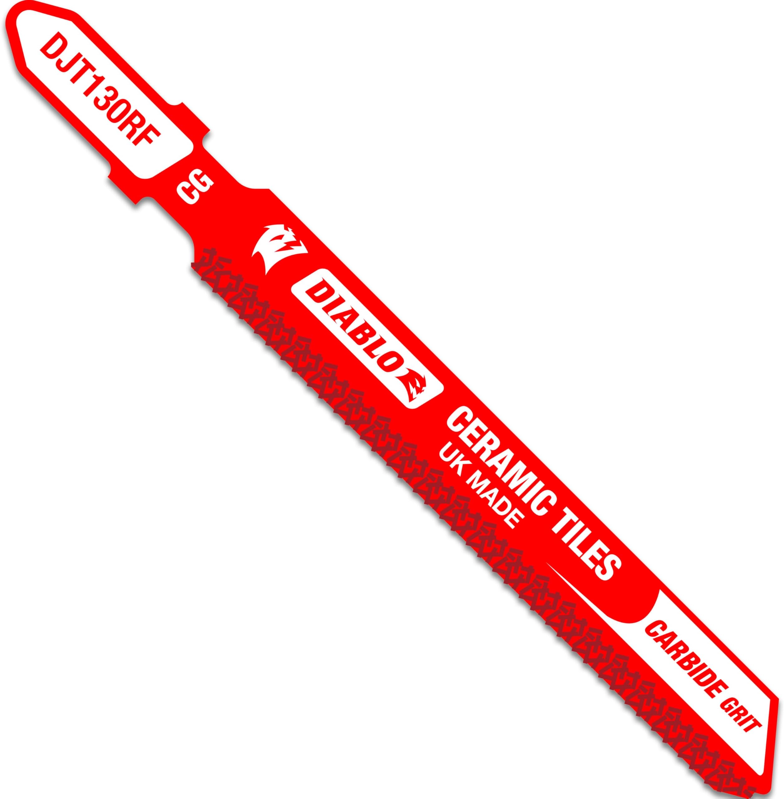 Diablo Carbide Grit Jig Saw Blade - Ideal for Cutting Ceramic Tiles, Glass, and Abrasive Materials - 3-1/4" Length, T-Shank - DJT130RF