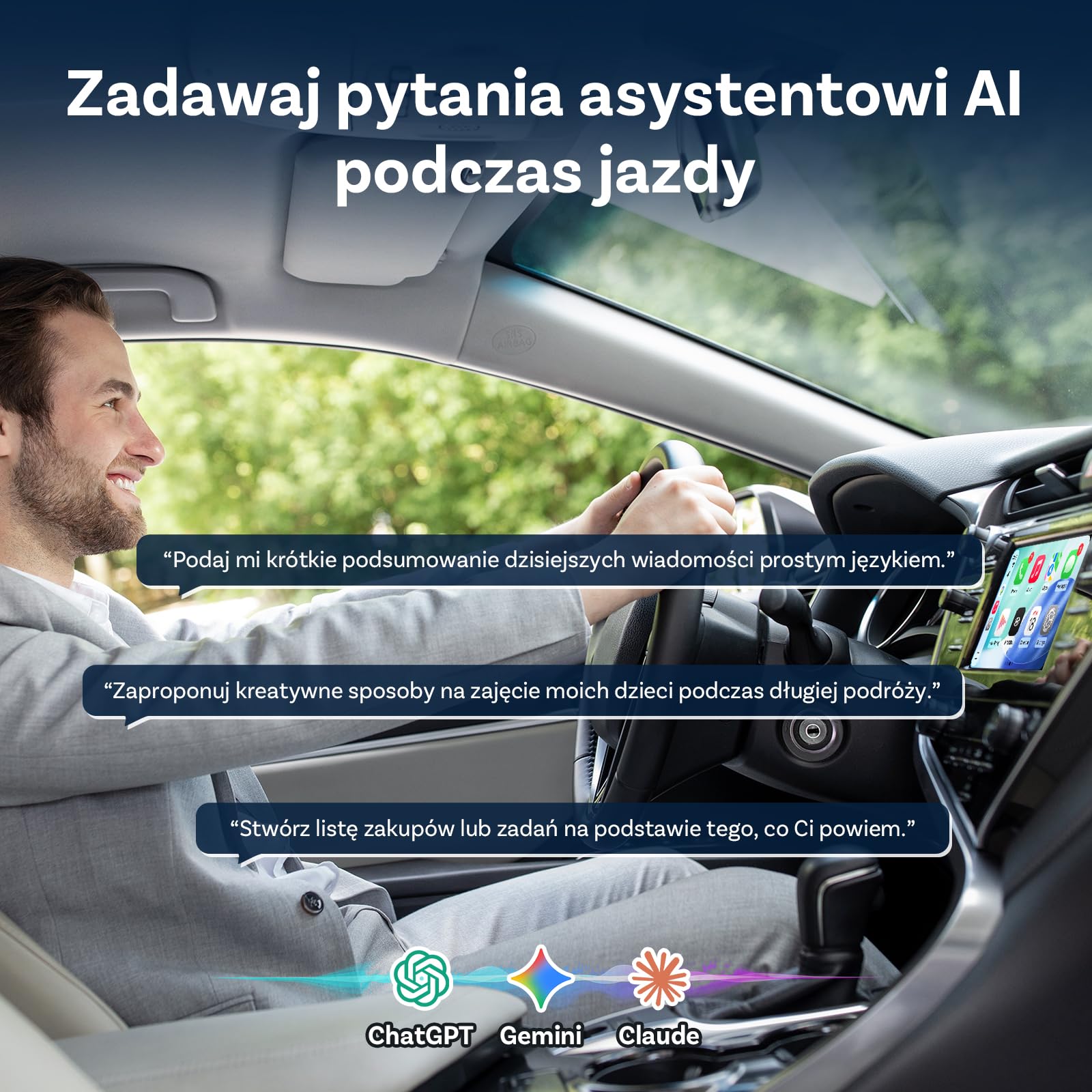 Ottocast Mini Cube 3.0 Bezprzewodowy Adapter CarPlay – Ultra-Mini Dongle USB-C, Automatyczne Połączenie 5–8 s, Pamięć Dwóch Telefonów, Konwersja CarPlay i Android Auto z Przewodowego na Bezprzewodowe