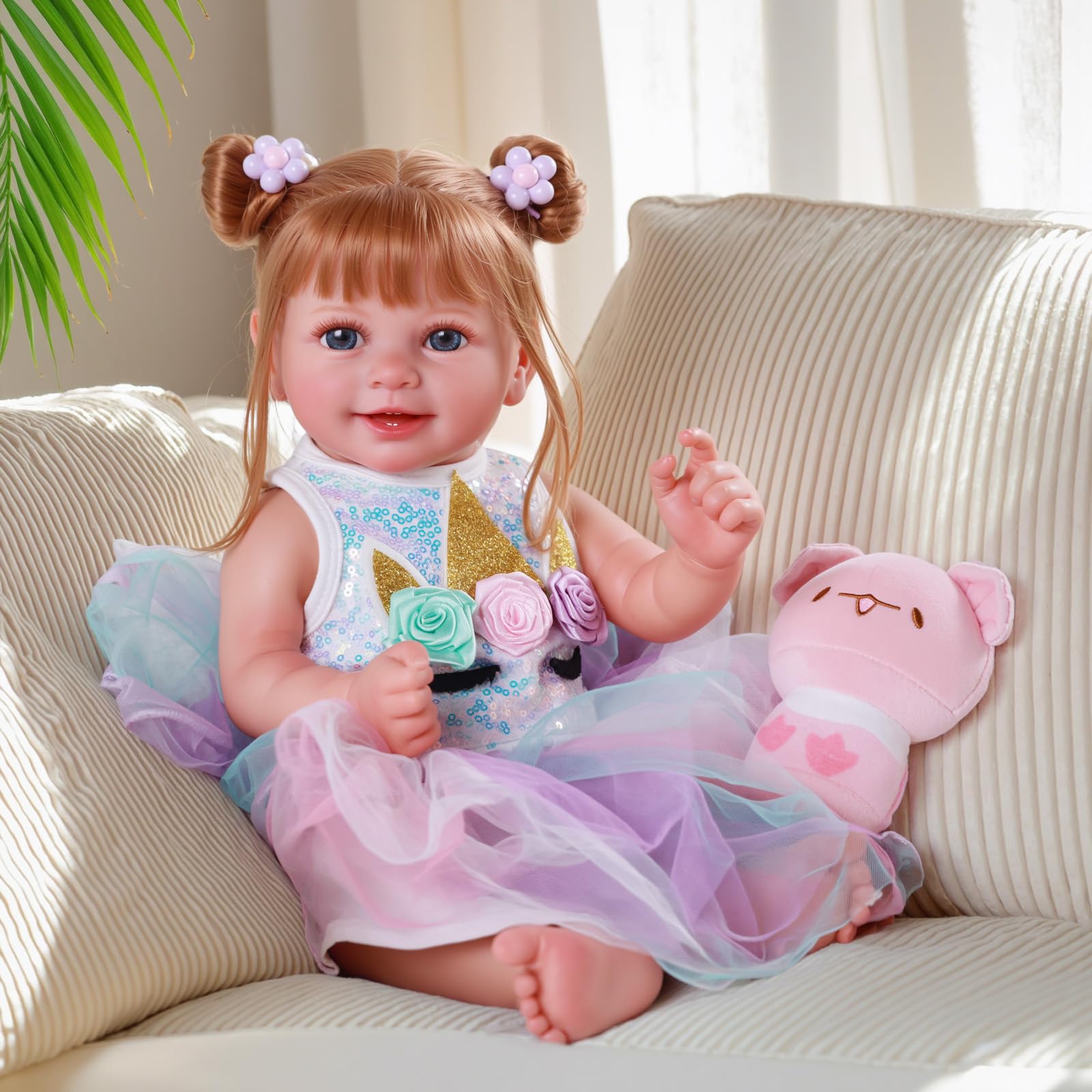 BABESIDE Drink and Wet Reborn Baby Dolls - 20 Inch Lifelike Realistic Baby Doll Girl with Soft Vinyl Full Body, Can Drink Water & Pee, Reborn Baby