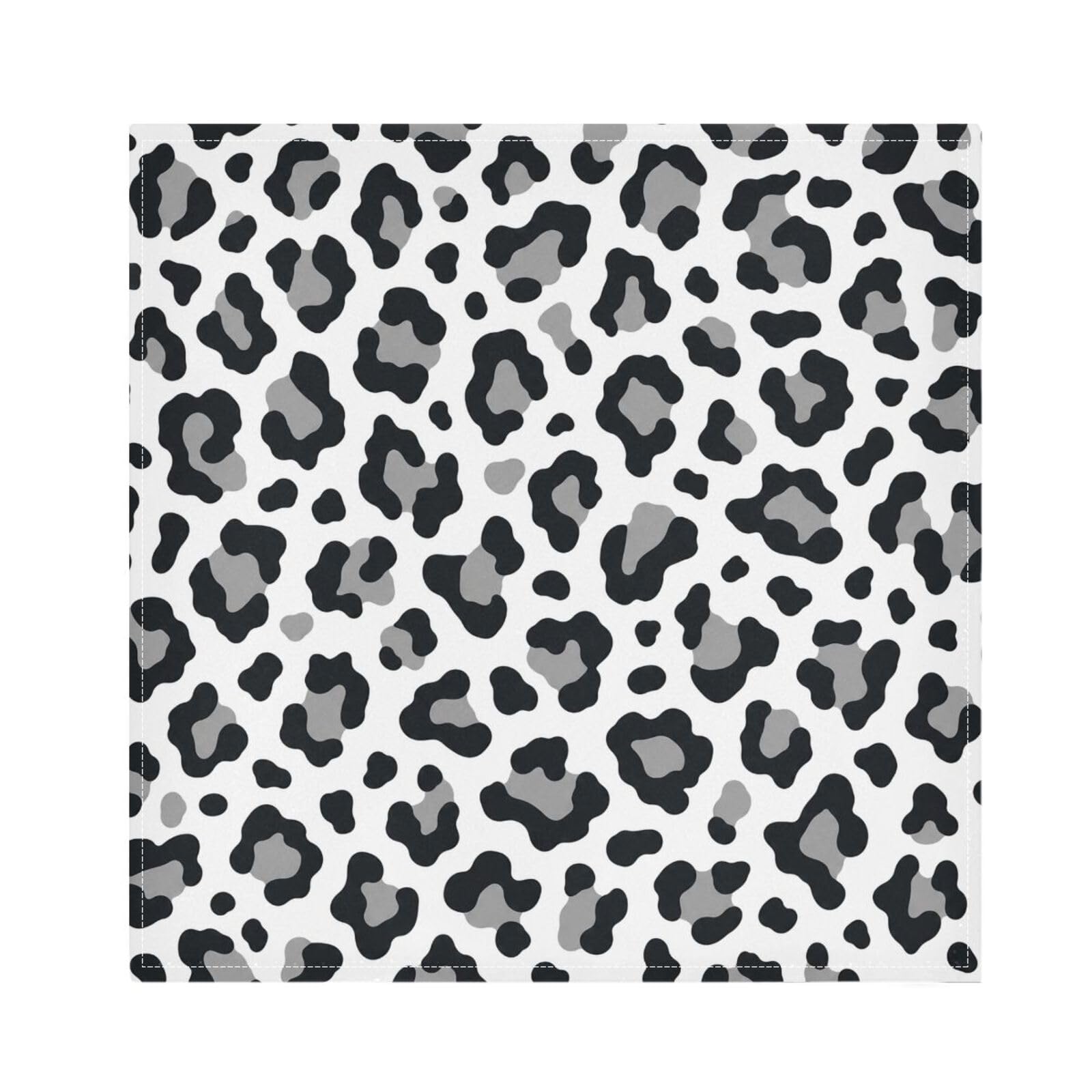 Ttgoth Leopard Pattern Cloth Napkin Set of 4 Washable & Reusable Dinner Napkins for Dining Table, Banquets, Wedding, Party, 50x50 cm