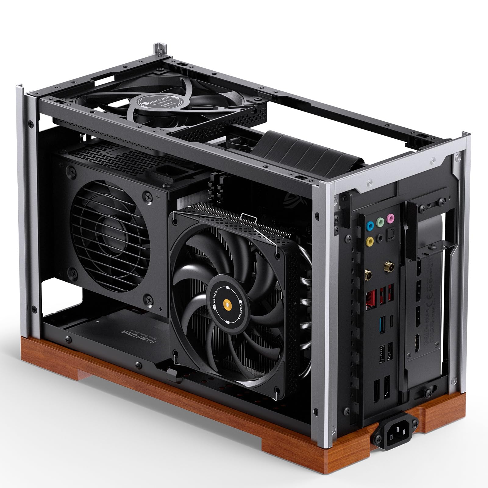 JONSBO T9 Silver Mini ITX PC Case,SFF Tool-Free Mesh Desktop Case