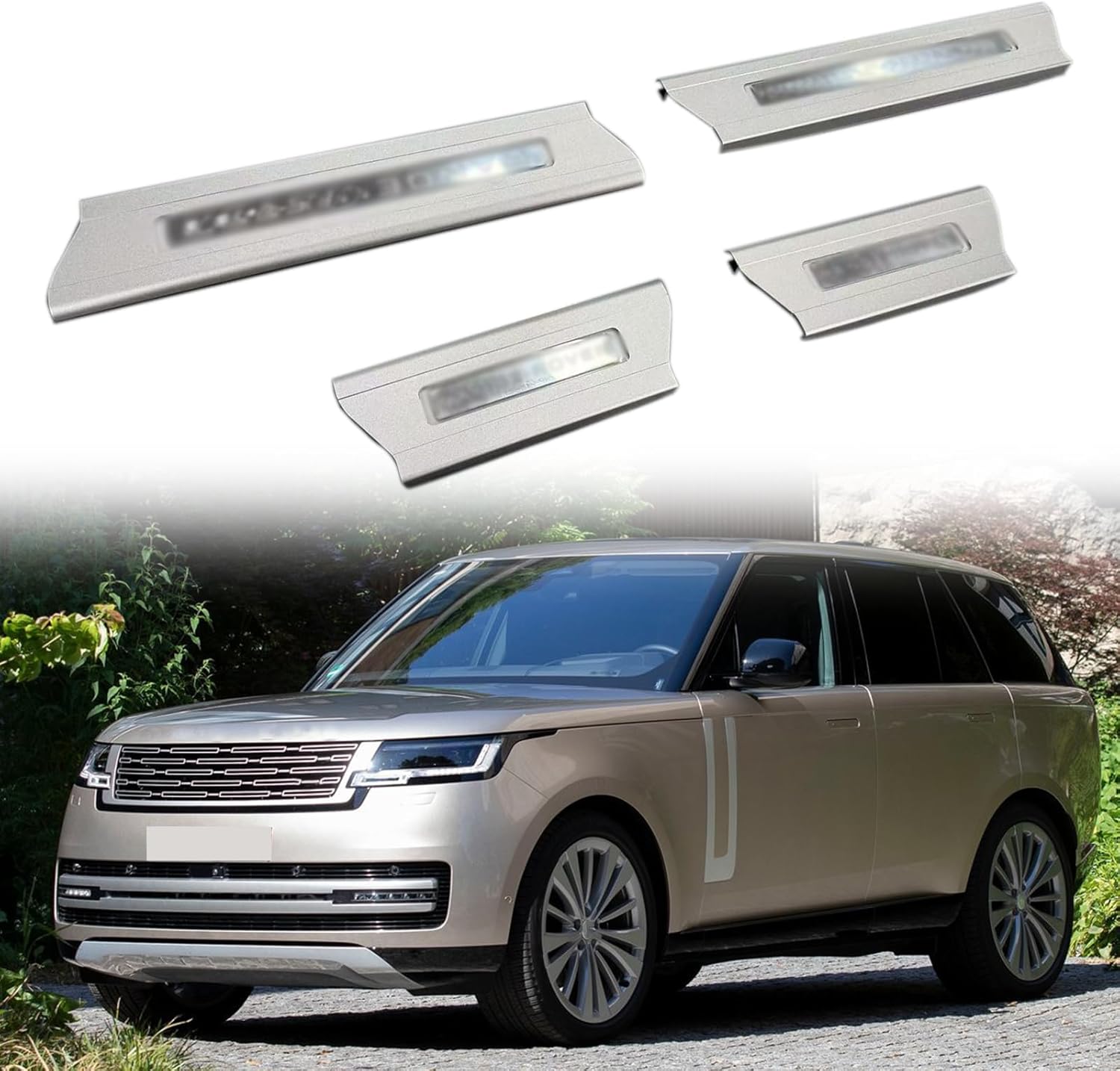 4Pcs LED Door Sill Scuff Plate Guard Sills for 2018-2022 RR, Upgrade Automotive Door Entry Guard Protector Trim