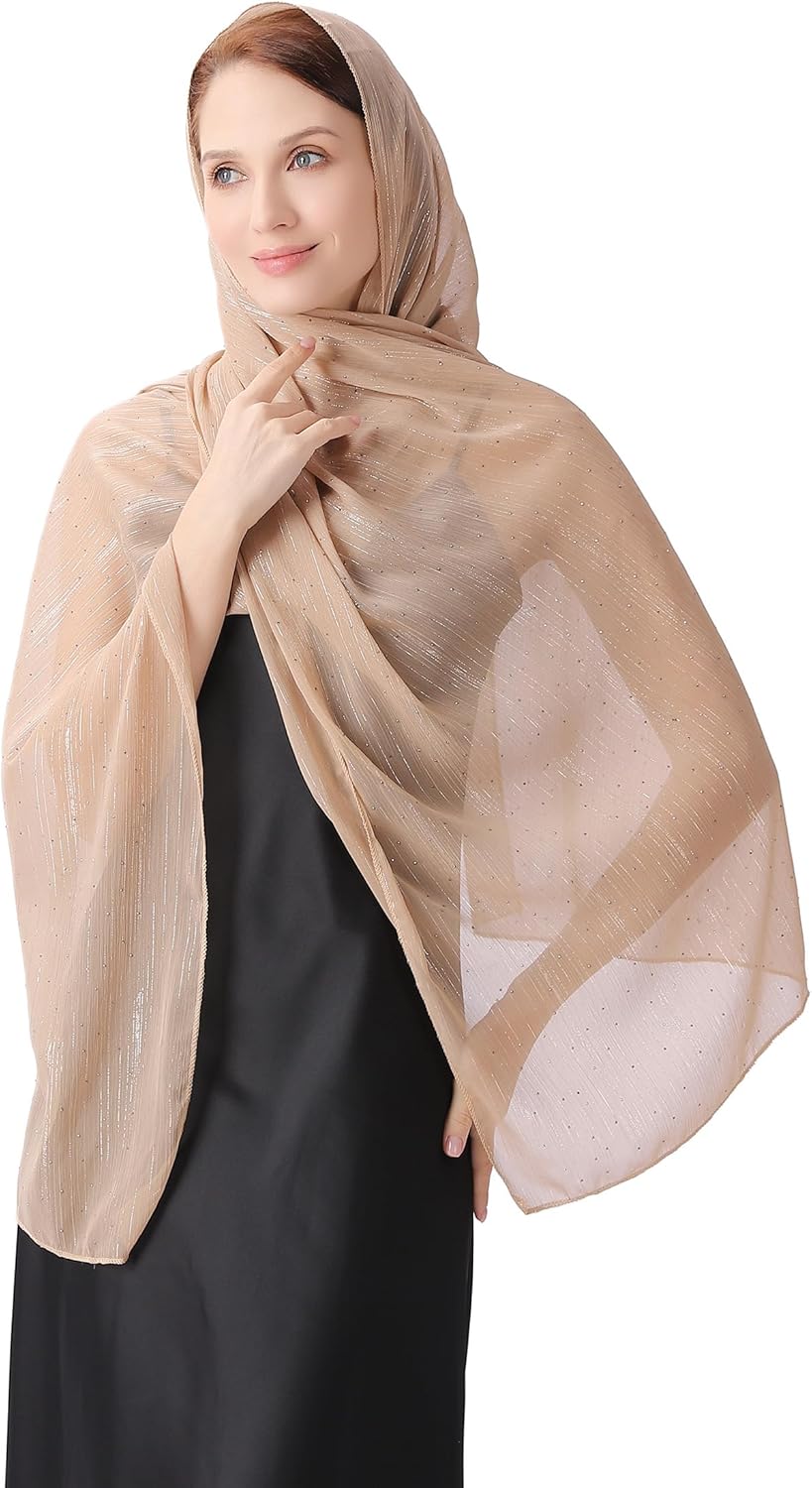 Shawl Wraps for Women, Chiffon Rhinestones sparkly Silver Wire Shawls, Lightweight Formal Wedding Dress shawl - Image 4