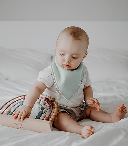 Miniatura 7 de Paquete de 10 baberos tipo bandana para bebé, para bebés, niños, niñas, unisex, de algodón suave, bandana para dentición