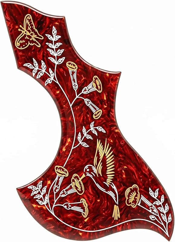 Acoustic Guitar Hummingbird Pickguard Thickened 2mm Self Adhensive for Acoustic Professional Guitar Replacement Parts ，Tortoise
