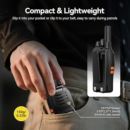 Miniatura 7 de Retevis H777D Walkie Talkies de largo alcance con pantalla LCD, radio de 2 vías, cargador multiunidad de 10 vías, 1200 mAh USB-C, radio