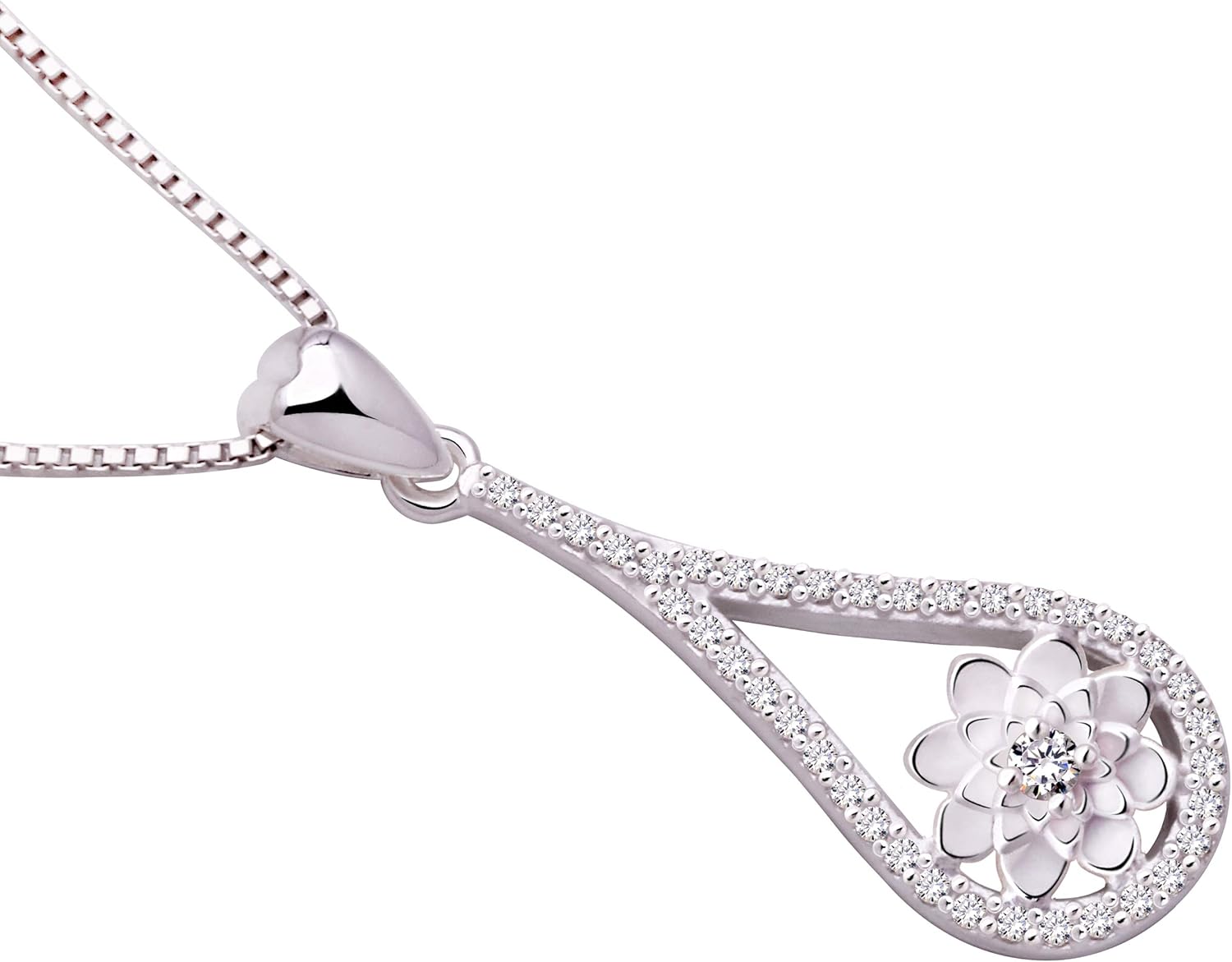 ALOV Jewelry Sterling Silver Cubic Zirconia Pendant Necklace - Image 2