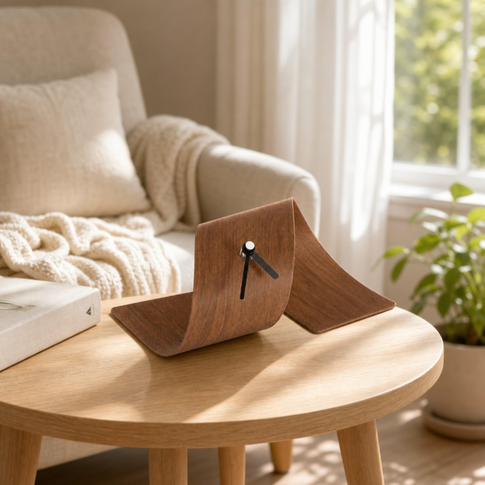 KESOTO Horloge Abstraite Bureau Compacte | Décorative, Tordé, Horloge à Poser, pr lon