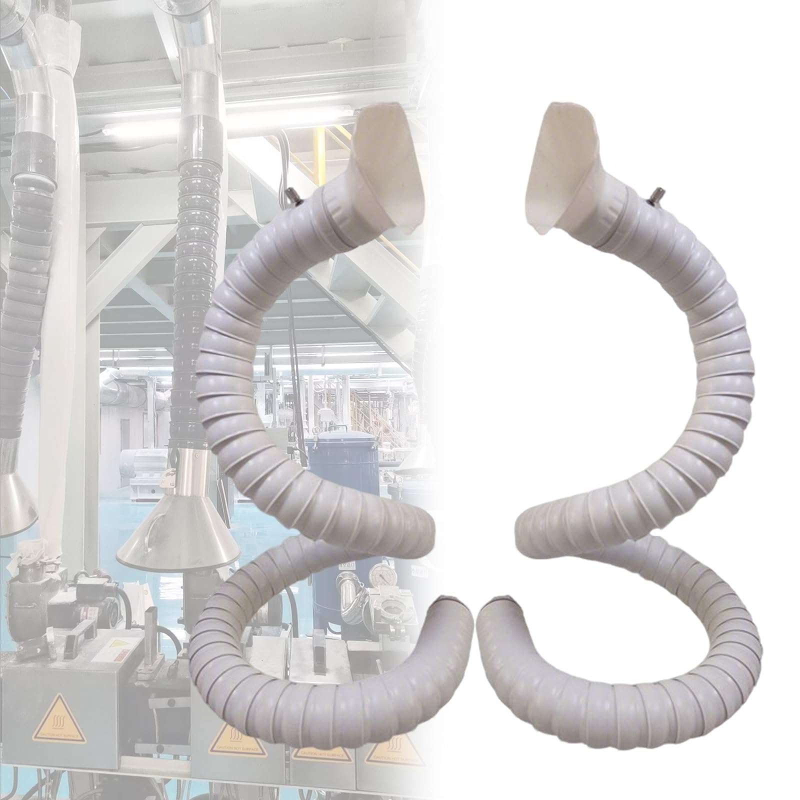 ZAQYCM Tubo Flexible Manguera Flexible Articulada para Polvo De 200 160 100 68 45 MM para Eliminación De Aire Y Humo, Brazo Colector De Gas Gris Y Blanco(L 300cm(10 ft),ID 45MM(1 7/9 In))
