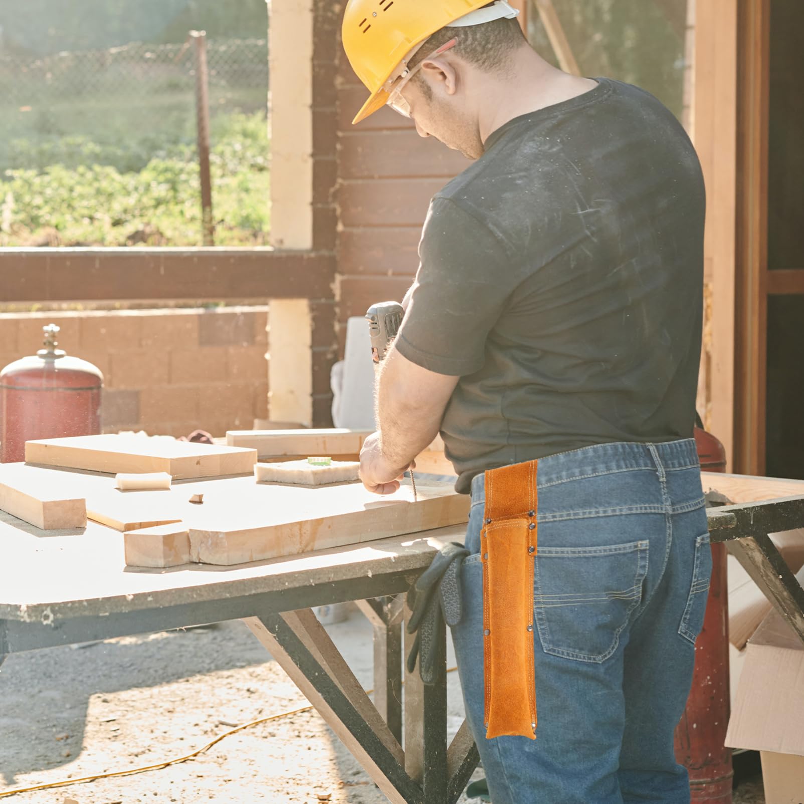 Ciieeo Welding Rod Holder Waist Bag Durable Scald Electrode Storage Tool Pouch Reinforced Design Wear Resistant Cut Resistant for Outdoor Welding Tasks