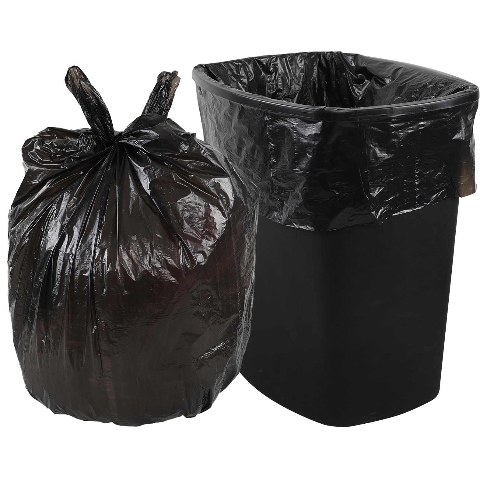 Garten Abfall Sack Robuste Müllbeutel – Schwarz & Klar, 140g/160g/200g, 90 Liter, Für Drinnen & Draußen Schwarz Klar Müllsäcke