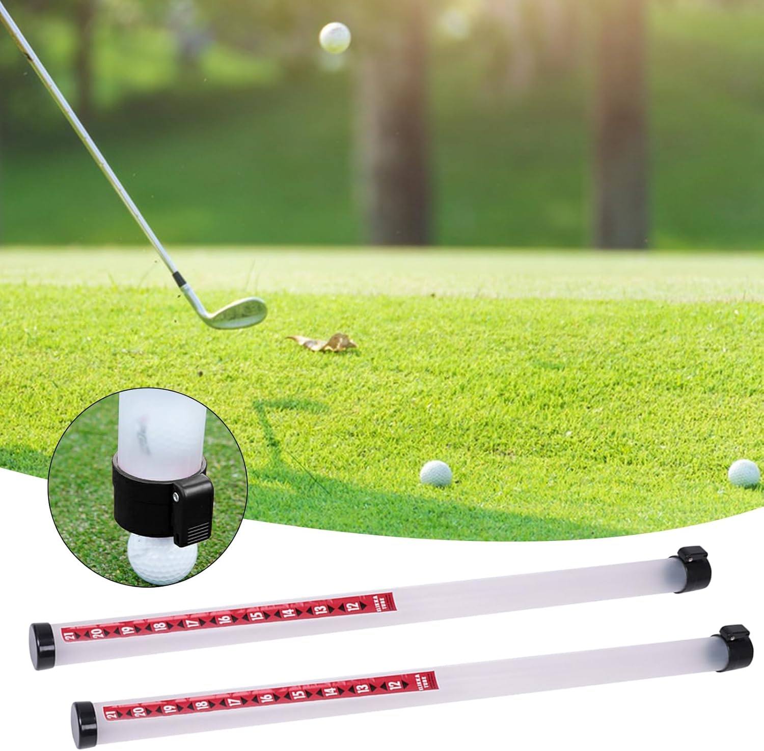 Golf Ball Retriever Professional Picker Release Retrievers Collector Grabber Golf Ball Shag Tube, Golf Ball Release Collector, Golf Practice Ball Pick-up Sucker Tool Black