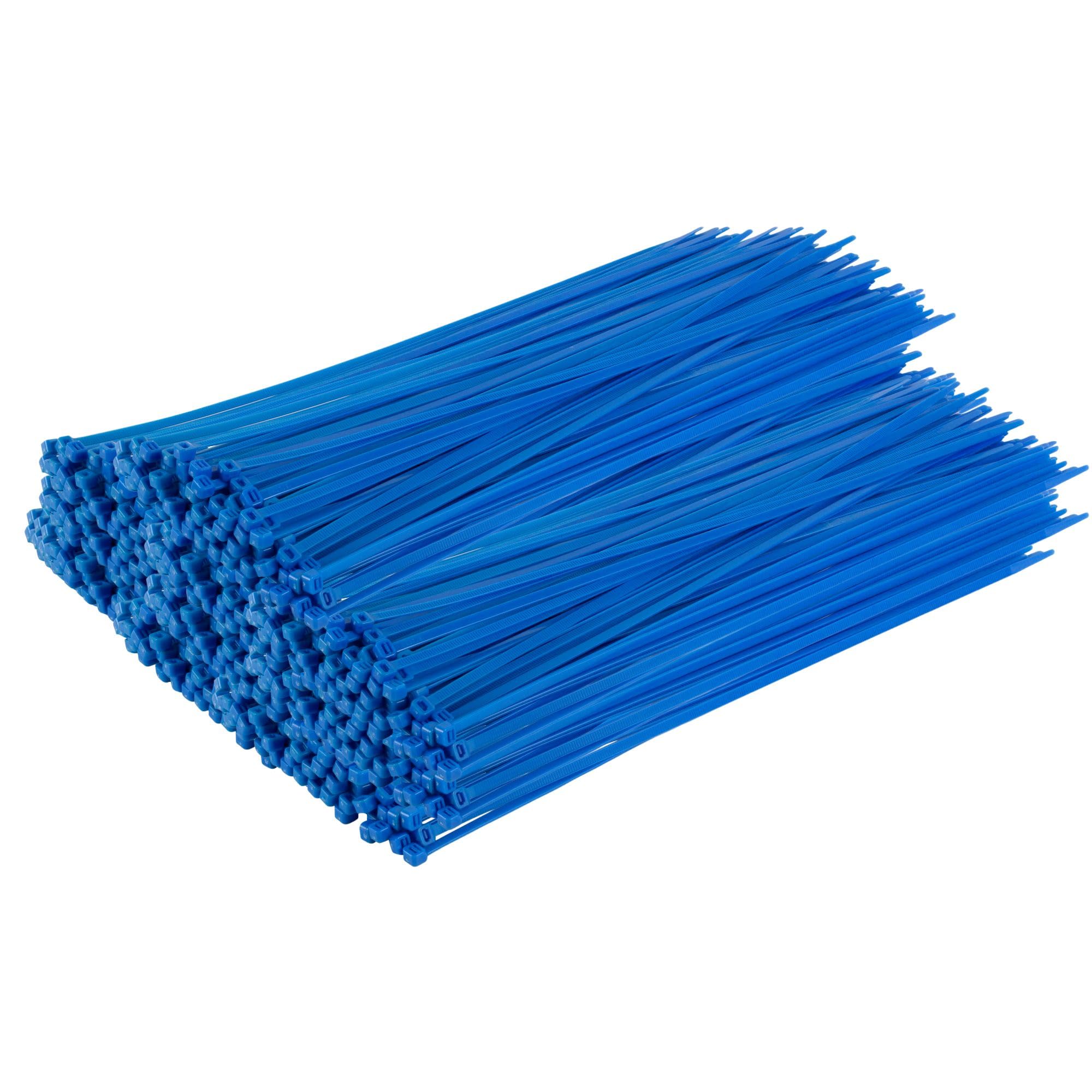 Gocableties Blue Cable Ties, 370mm x 4.8mm, Bulk Pack of 1000, 12” Premium Nylon Zip Ties, Multi-Purpose Plastic Tie Wraps, Secure Self-Locking Mechanism, for Home, Garden, Office and DIY