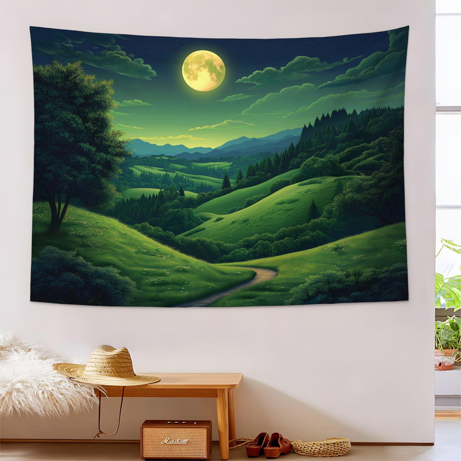 Tapiz de pared verde oliva para renovar dormitorios y cubrir imperfecciones 150x230cm 8