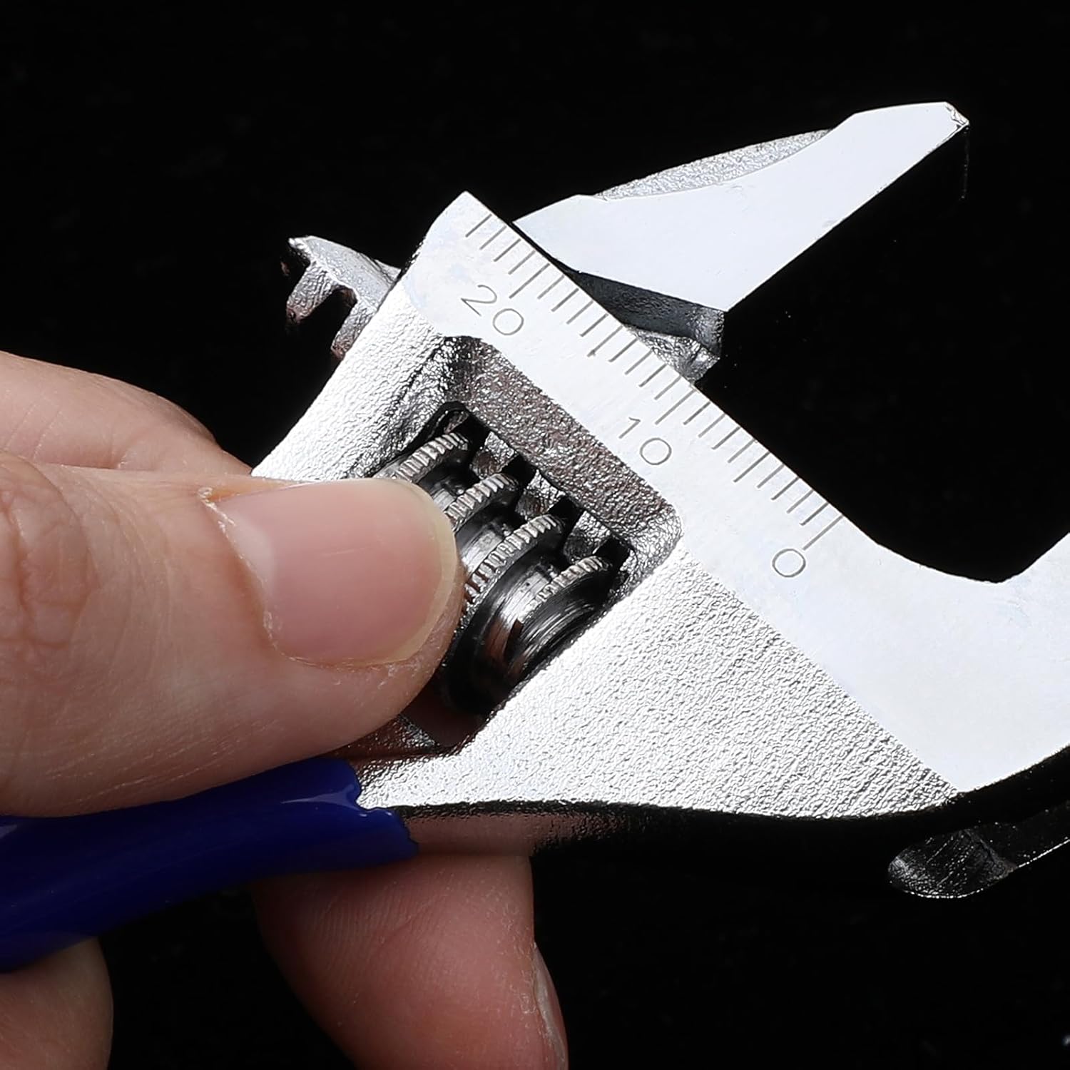 Stubby Adjustable Wrench, Spanner Wide Opening Thin Jaw 4 Inch, Extra Wide Jaw Opening Wrench, Small Wrenches With Cushion Grip With 2mm Slim For Easy Access To Tight Spaces, Metric/Sae Scales,Metal