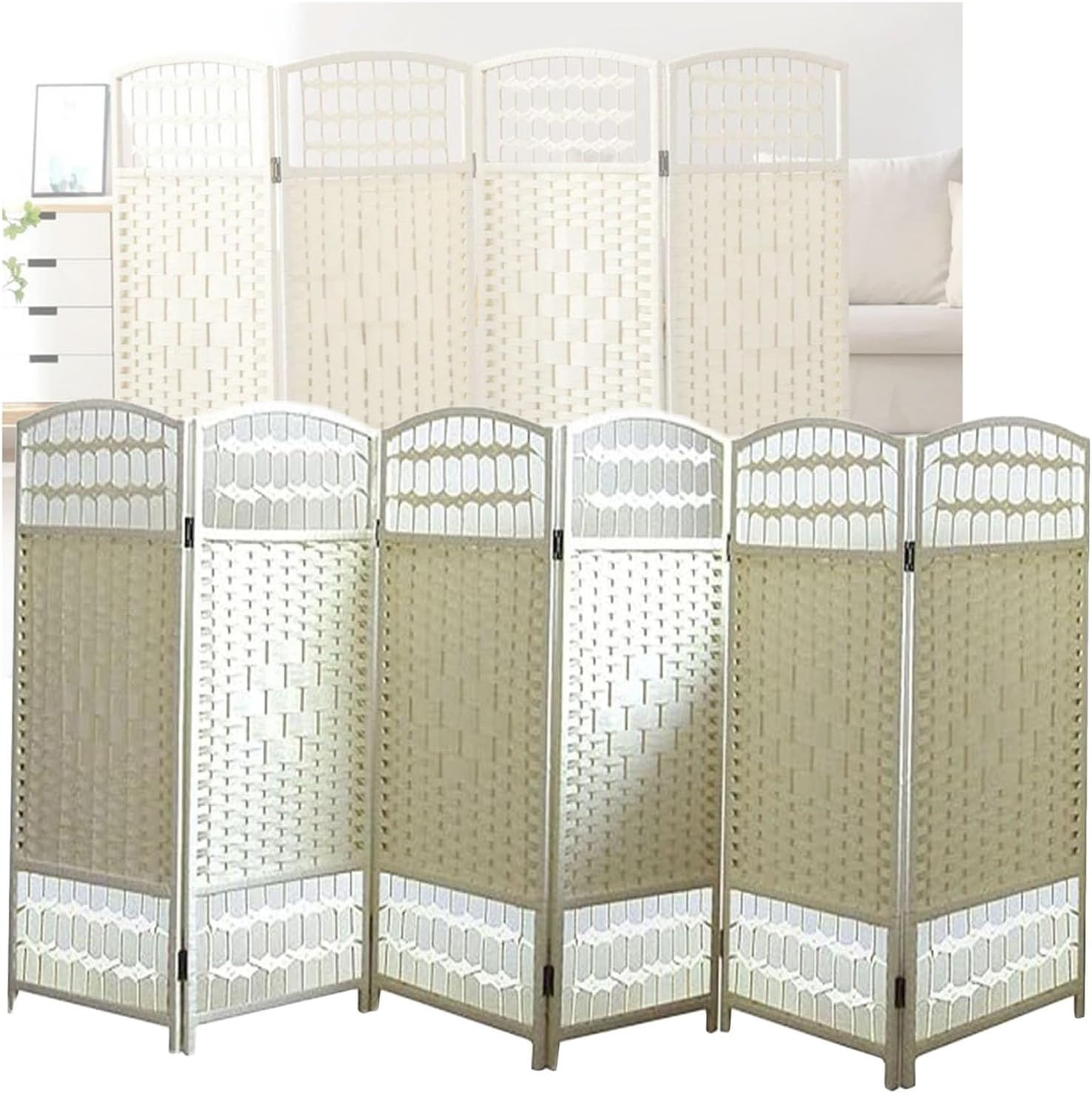 Room Dividers Panels,Short Room Privacy Partition,Freestanding Foldable Screen,Indoor Light-Blocking and Breathable Decorative Fence,for Classrooms Offices and Study Rooms