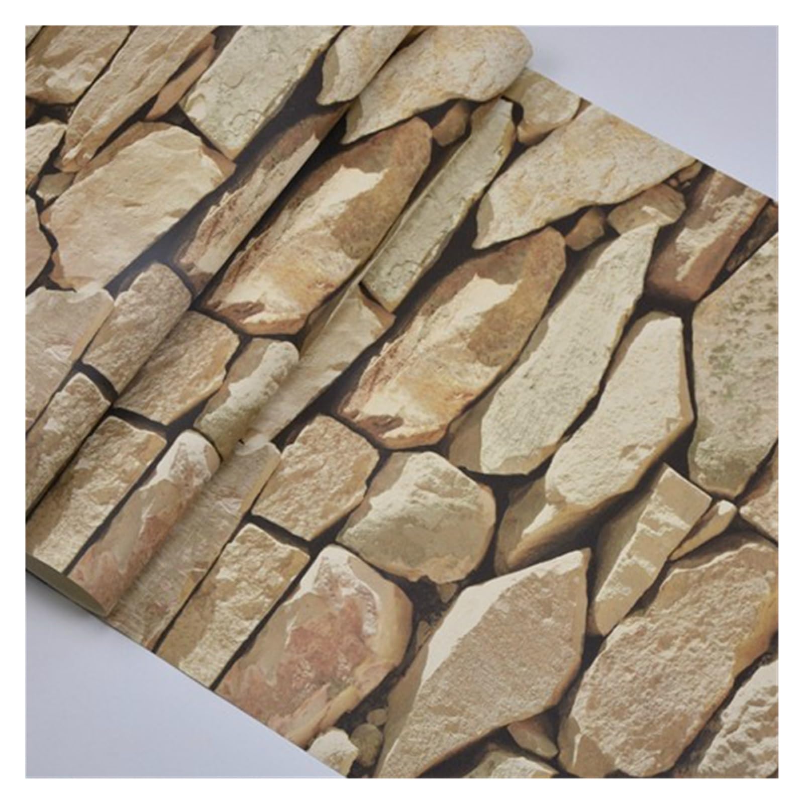 Wwpmnqd 0.53*9.5M Wallpaper Retro 3D Three-Dimensional Stone Cultural Wallpaper Coffee Shop Bar Living Room Brick Pattern For Living Room(Color01)
