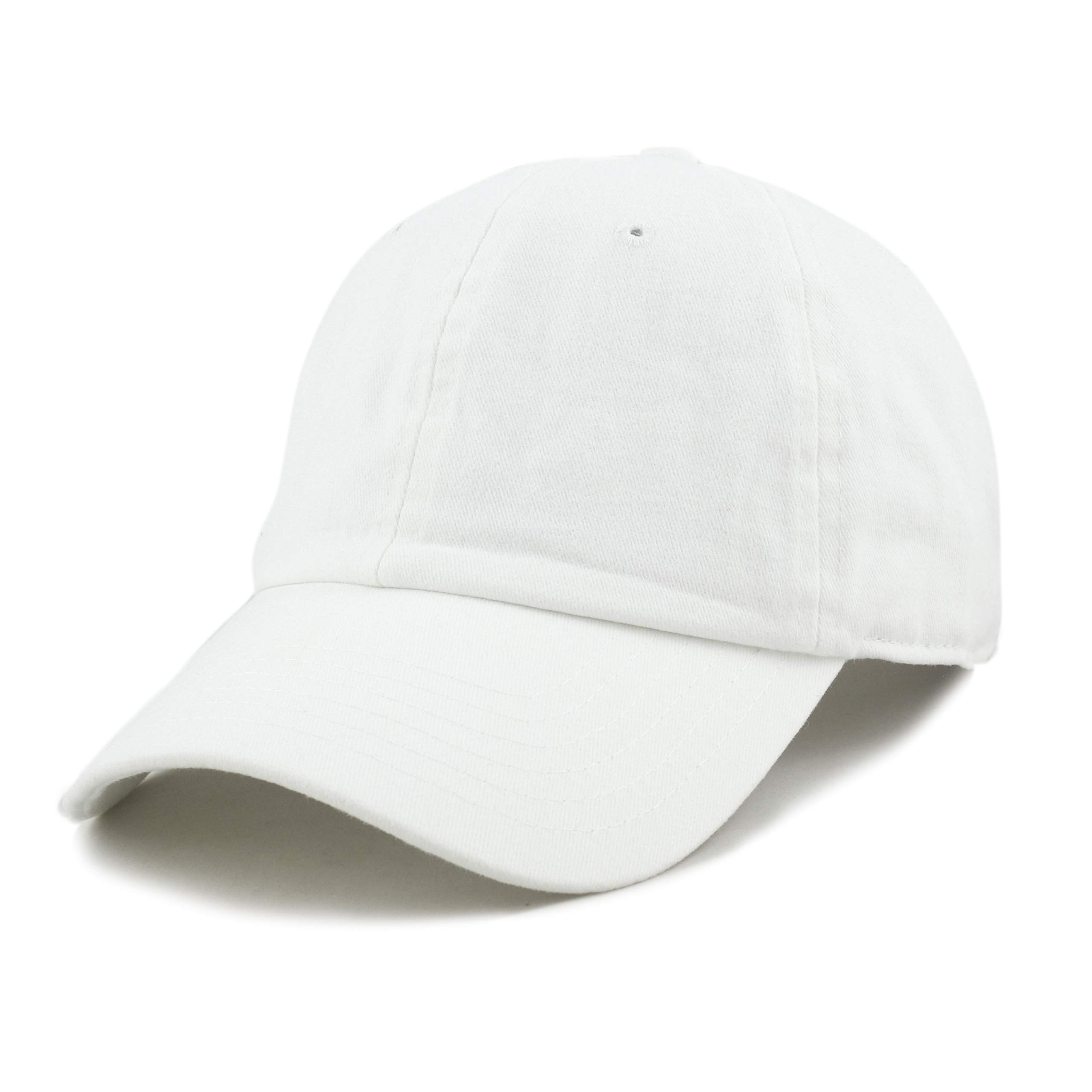 The Hat DepotPlain Brushed Soft 100% Cotton Unstructured Low Profile Dad Hat (White)