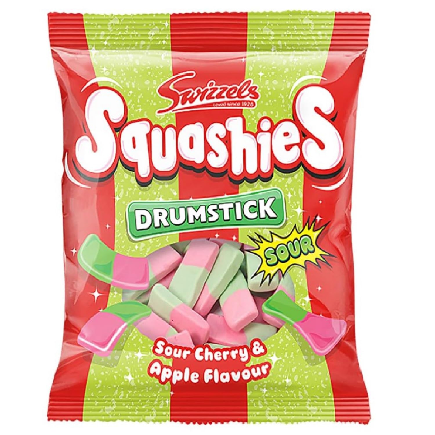 SwizzelsDrumstick Squashies Sour Cherry and Apple Flavour, 120g