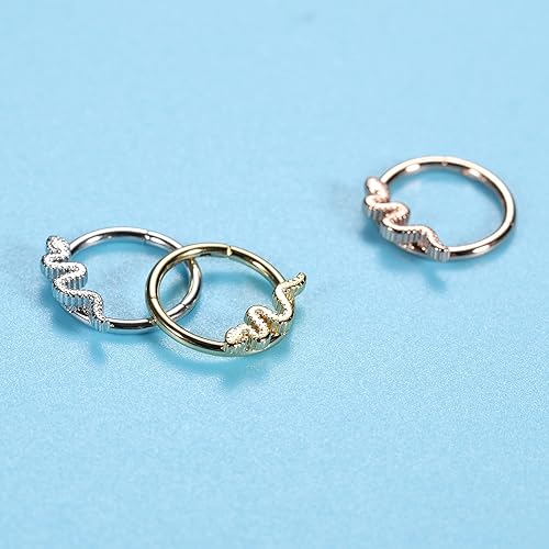 Miniatura 3 de FUNLMO 18G 16G - Piercing para tabique apilado, triple apilado, acero quirúrgico, daith, caracola, hélix, cartílago, lóbulo, piercing