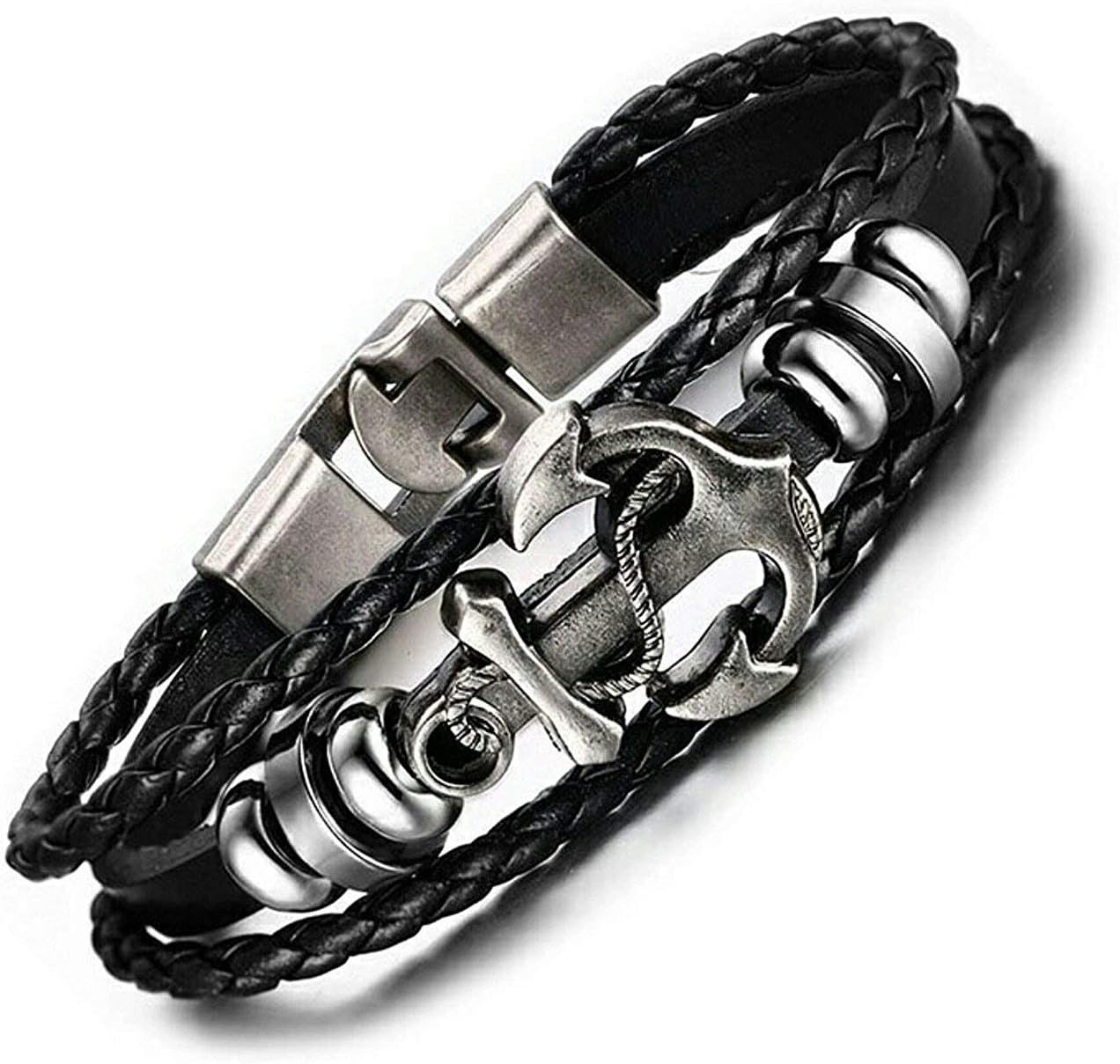 Leather Multi Strand Bracelet for Men and Boys