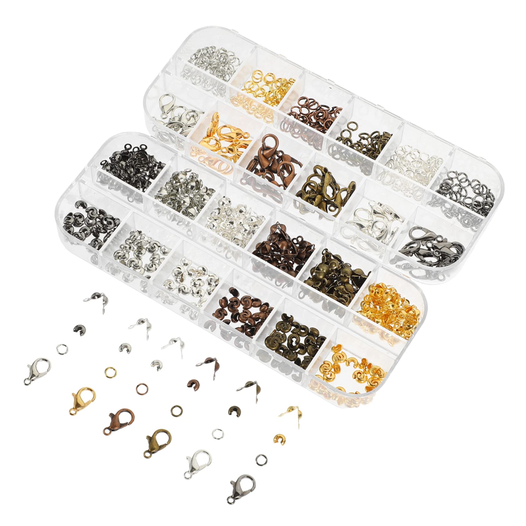 EXCEART 1564pezzi Collana Fai Da Te Con Chiusure Moschettone Per Creazione Gioielli Completo Per Bracciali e Orecchini Accessori Per Artigianato