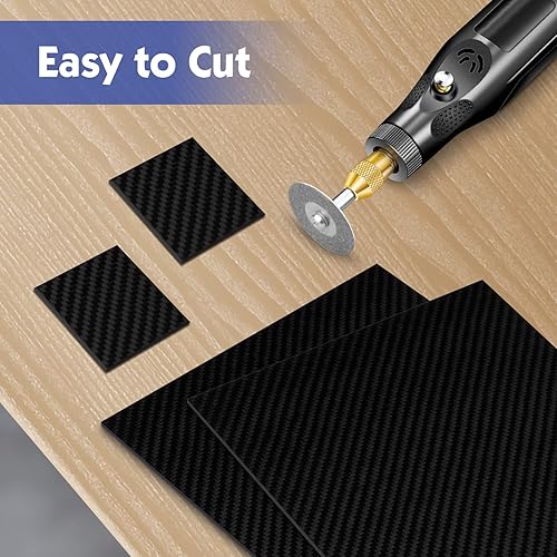 Miniatura 3 de Hojas de Fibra de Carbono 100X200X0.5MM - FAKILO 100% 3K Fibra de Carbono Mate para Reparación de Paneles de Modelos de Billeteras Hechas a Mano DIY