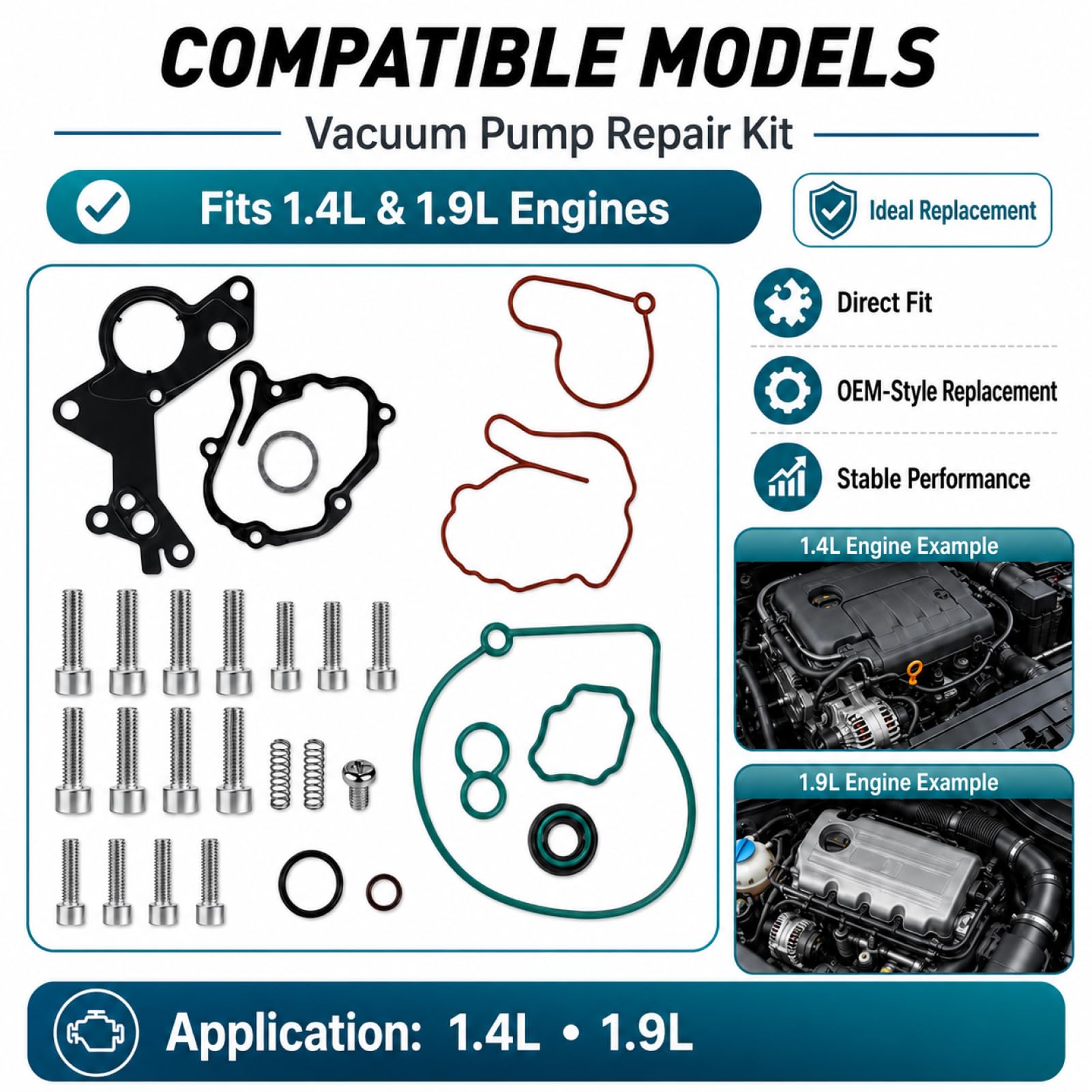 kit reparación bomba tandem 1.9 tdi, juntas bomba tandem 1.2TDI 1.4TDI 1.9TDI 2.0TDI 2.0SDI 038145209 para A2 A4 A6 Golf Polo