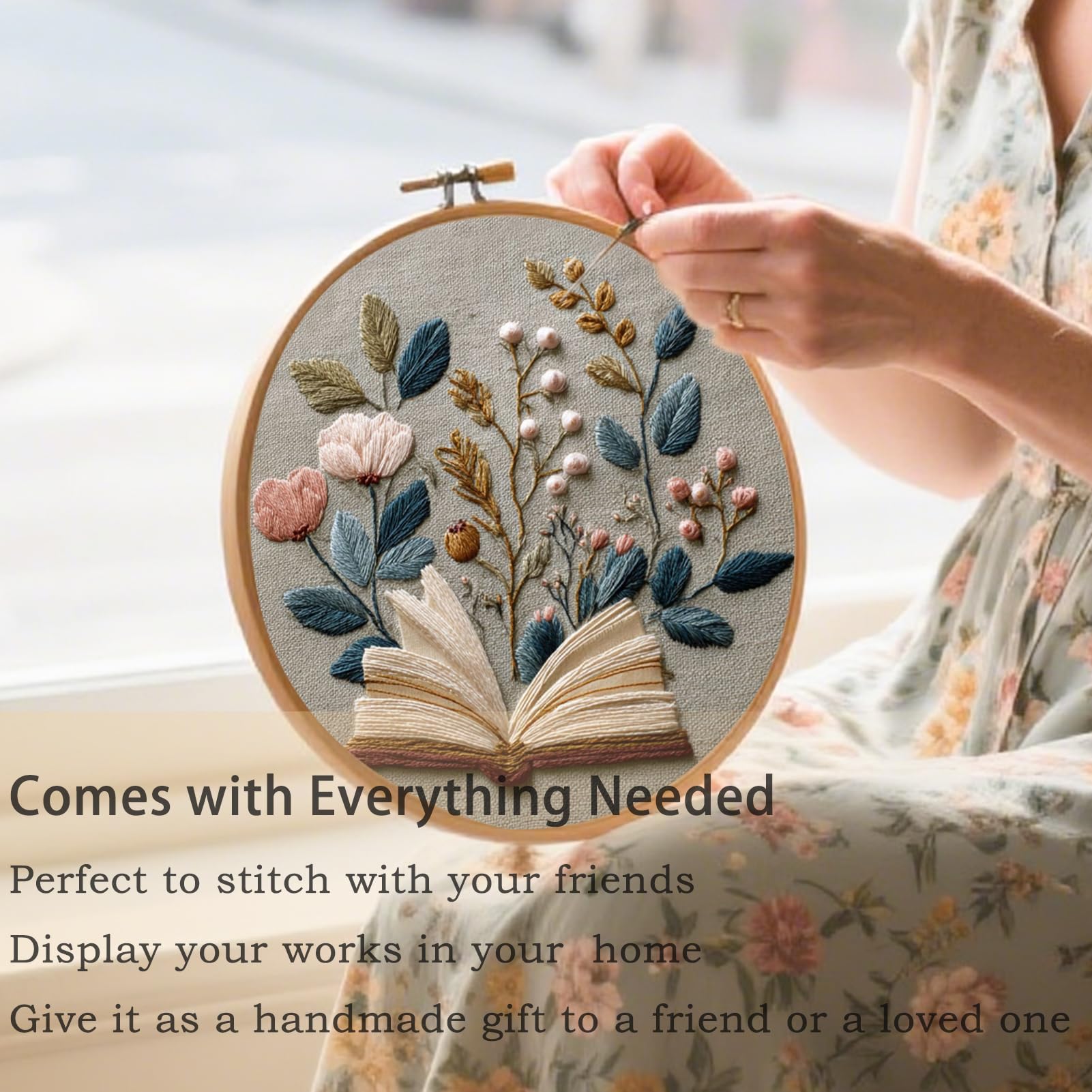 Beginner Embroidery Kit - Flower Cross Stitch Kit -4 Beginner Embroidery Kit - Flower Cross Stitch Kit -4