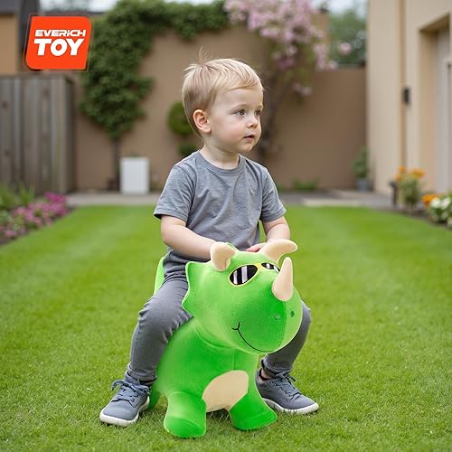 Vista 33 de EVERICH TOY Caballos hinchables de unicornio inflable de peluche para saltar animales de tolva rebotadora para niños pequeños, animales inflables