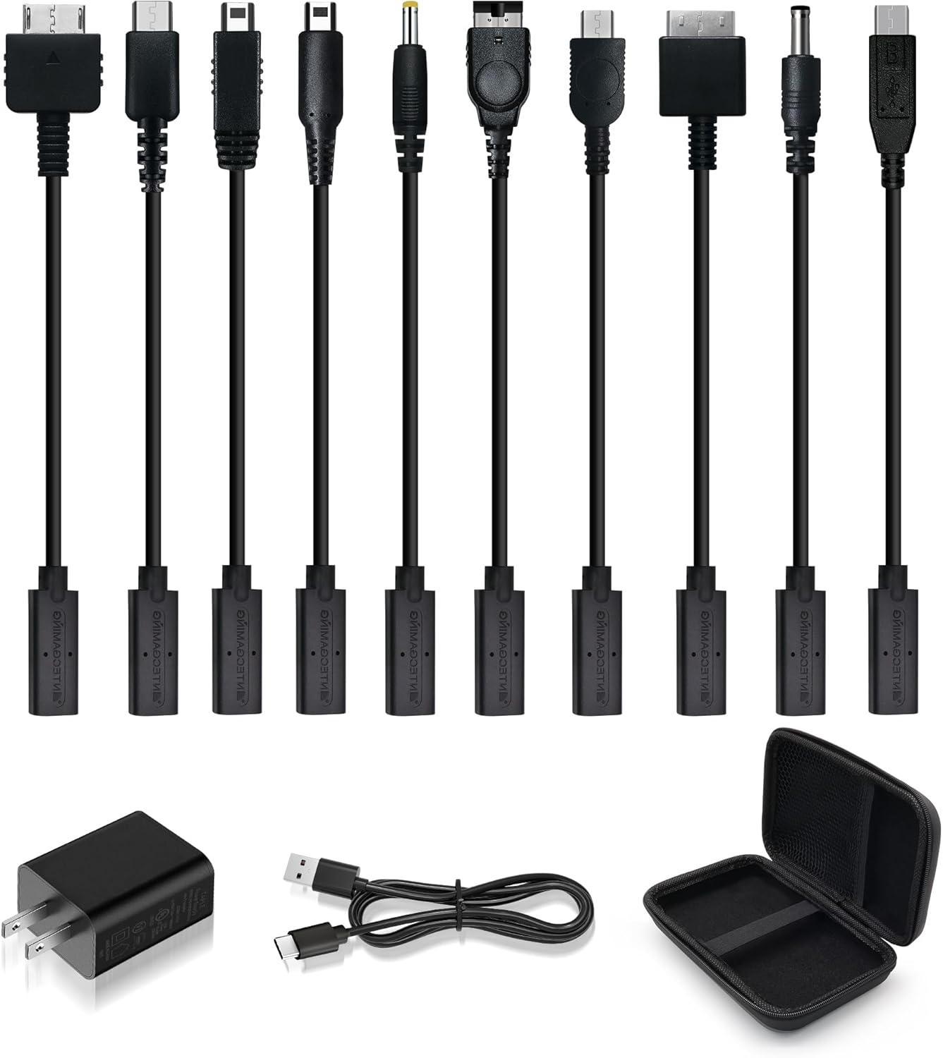 Retro Game Console Power Supply Kit - Multiple Interfaces, Free Conversion - Compatible with VITA1/VITA2/NDSL/Wii-U-pad/3DS/PSP/GBA SP/GBM/PSP GO/GB