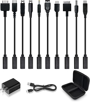Retro Game Console Power Supply Kit - Multiple Interfaces, Free Conversion - Compatible with VITA1/VITA2/NDSL/Wii-U-pad/3DS/PSP/GBA SP/GBM/PSP GO/GB