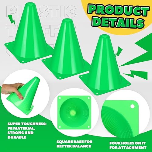 Miniatura 5 de Geetery 100 Pcs 7 Inch Small Sports Training Cones Mini Plastic Traffic Cones Driving Practice Cones Agility Marker Cone for Soccer Skating